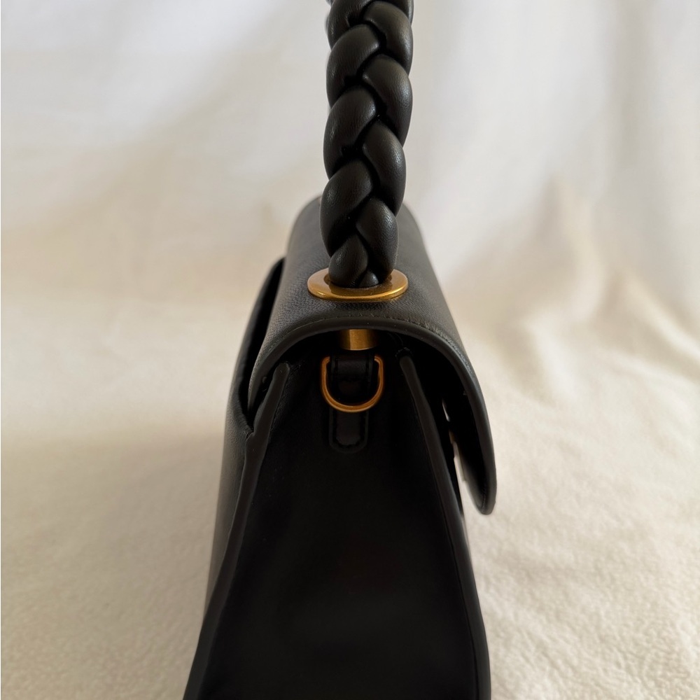 Dolce Vita Black Braided Mini Top-Handle Bag with Gold Hardware - Picture 8 of 12